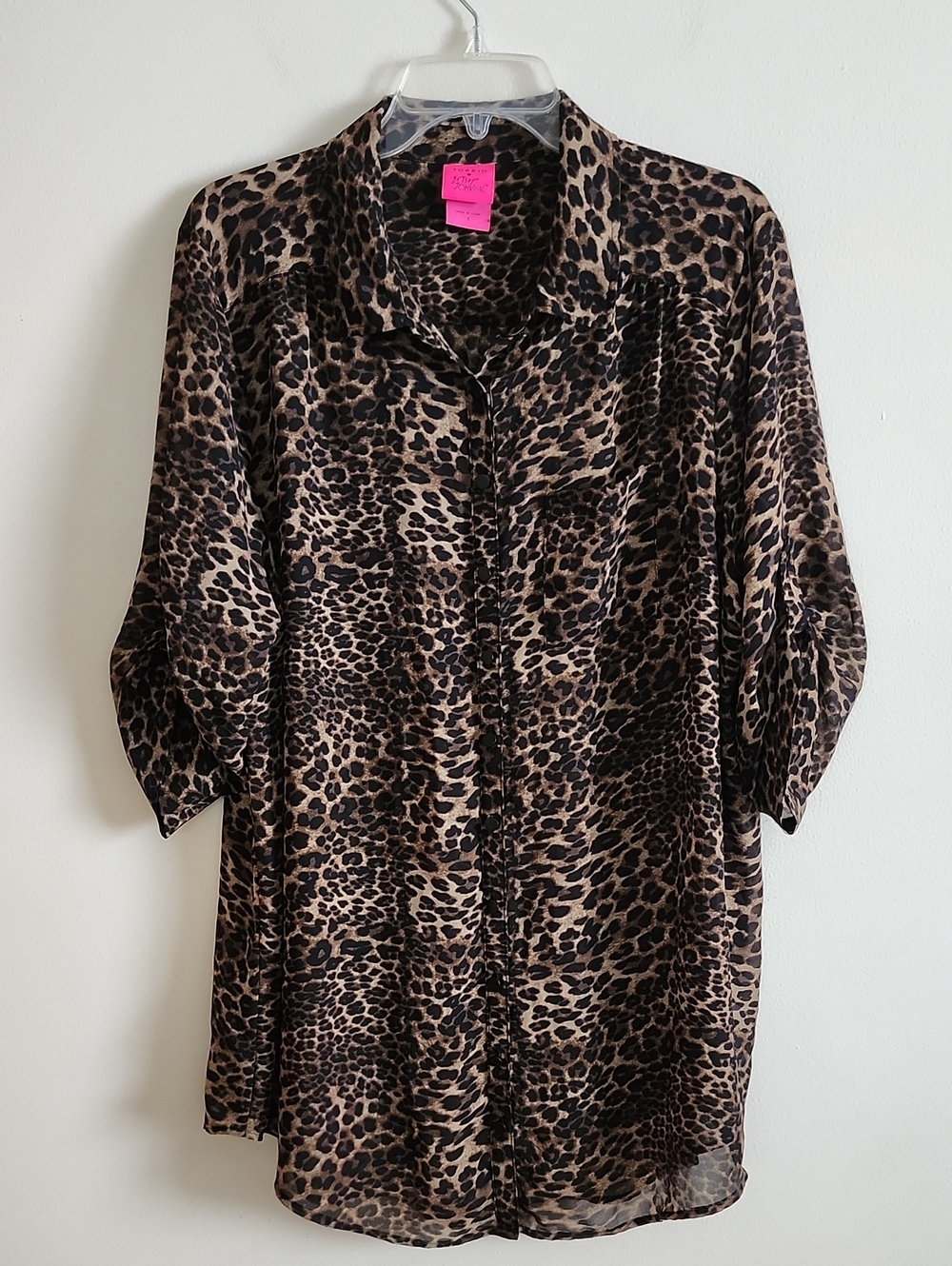 Torrid X Betsey Johnson Leopard Print Button Up Top - Brown & Black Longline